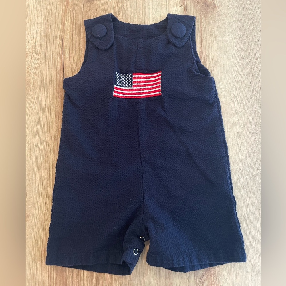 Navy Jon Jon with Embroidered Flag